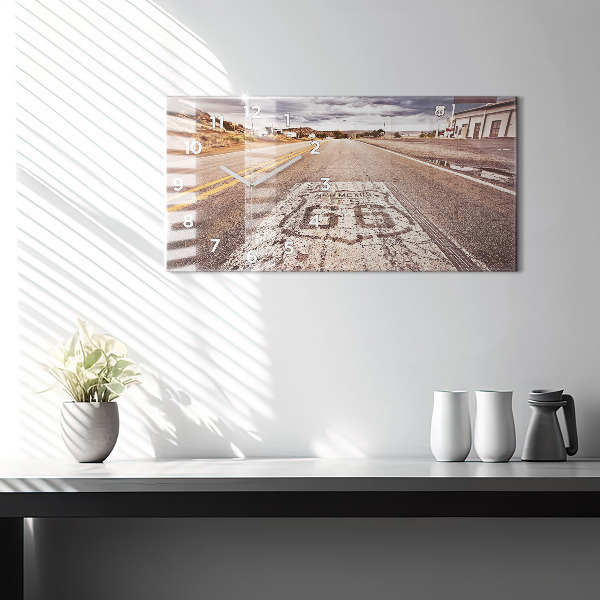 Zegar ścienny poziomy droga Route 66 USA