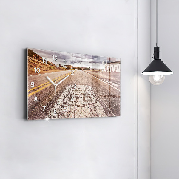 Zegar ścienny poziomy droga Route 66 USA