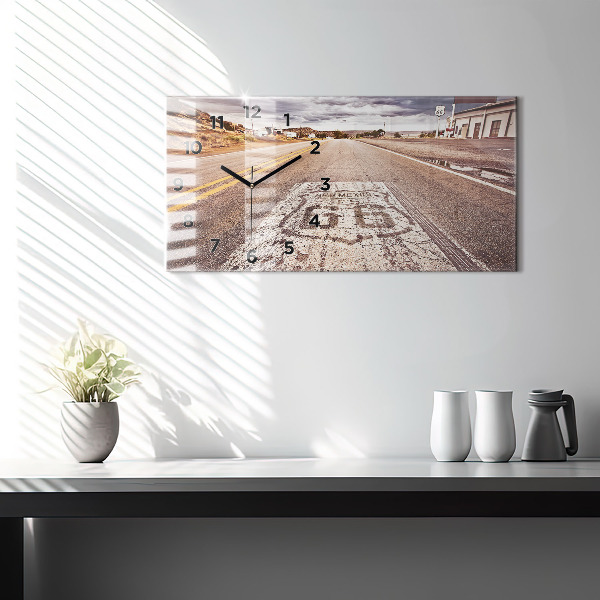 Zegar ścienny poziomy droga Route 66 USA