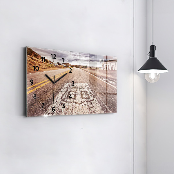 Zegar ścienny poziomy droga Route 66 USA