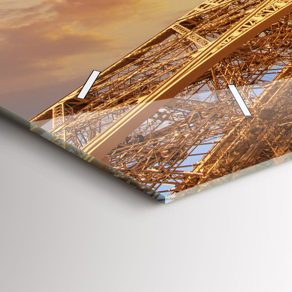 Zegar ścienny poziomy Wieża Eiffla w blasku słońca