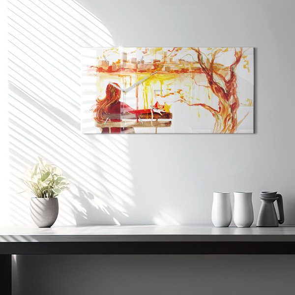 Zegar ścienny poziomy Jesienny Krajobraz