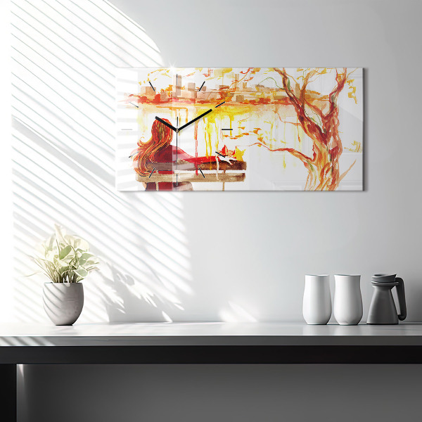 Zegar ścienny poziomy Jesienny Krajobraz