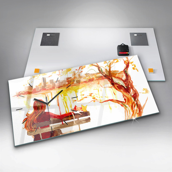 Zegar ścienny poziomy Jesienny Krajobraz