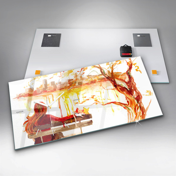 Zegar ścienny poziomy Jesienny Krajobraz