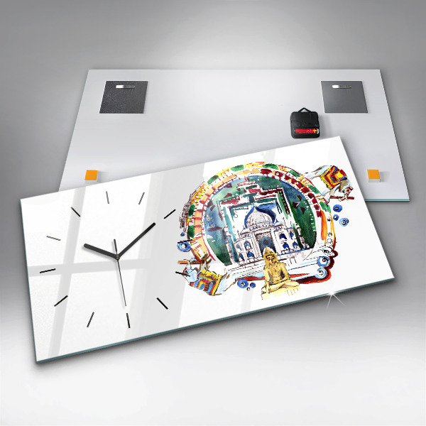 Zegar ścienny poziomy Malowidło Buddy w świątyni