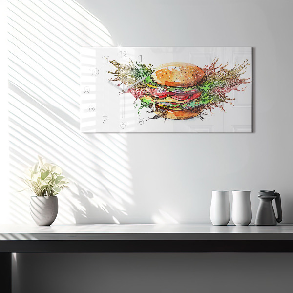 Zegar ścienny poziomy Burger z serem XXL