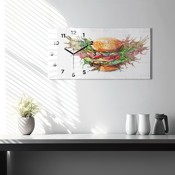Zegar ścienny poziomy Burger z serem XXL