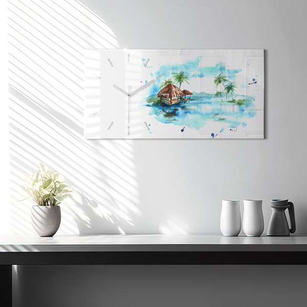 Zegar ścienny poziomy Obraz bezludna wyspa
