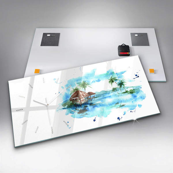 Zegar ścienny poziomy Obraz bezludna wyspa