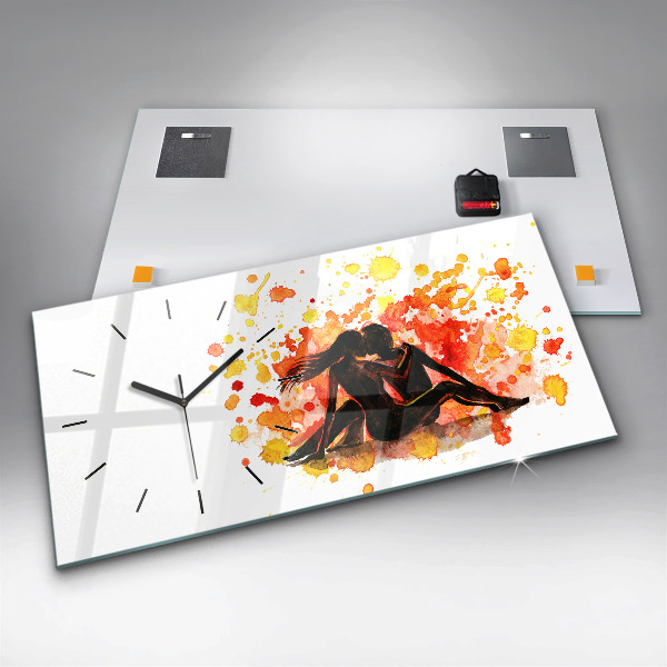 Zegar ścienny poziomy Miłość i zakochana para