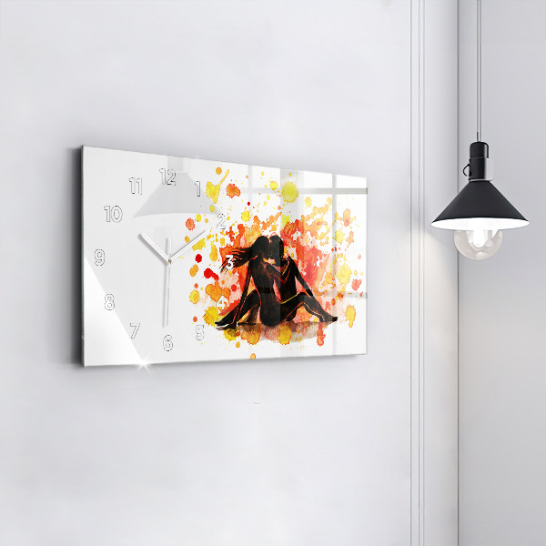 Zegar ścienny poziomy Miłość i zakochana para