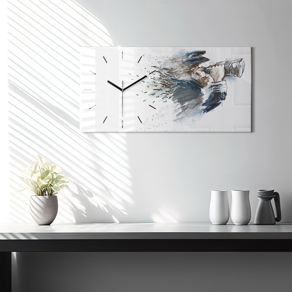 Zegar ścienny poziomy Kapitan statku z lornetką