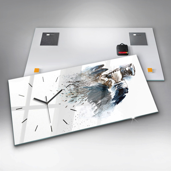 Zegar ścienny poziomy Kapitan statku z lornetką