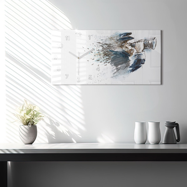 Zegar ścienny poziomy Kapitan statku z lornetką