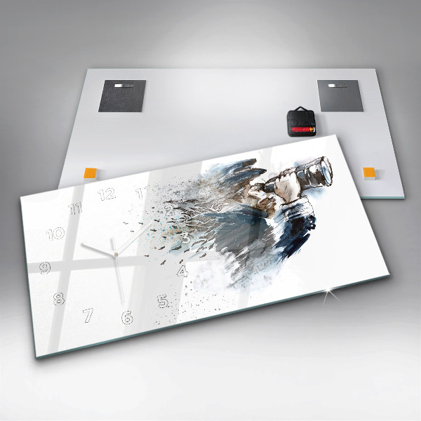 Zegar ścienny poziomy Kapitan statku z lornetką