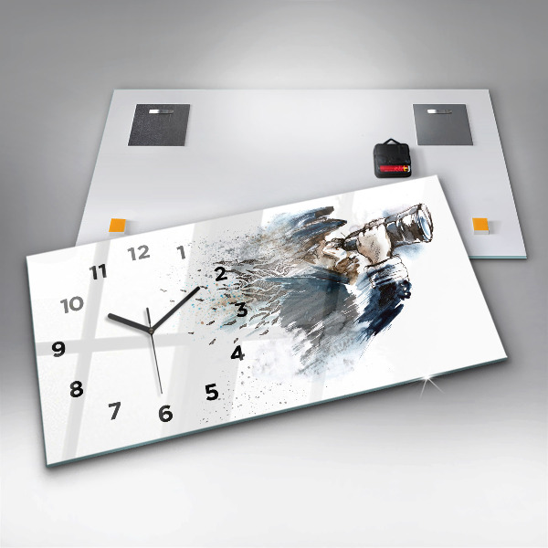 Zegar ścienny poziomy Kapitan statku z lornetką