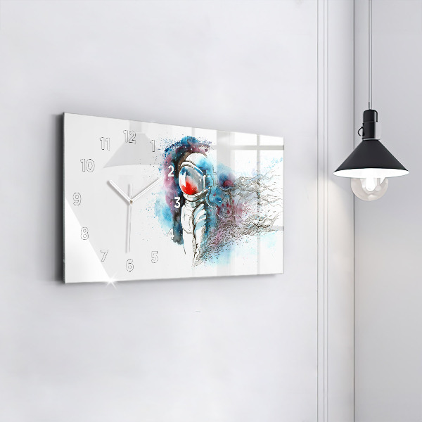 Zegar ścienny poziomy Abstrakcja astronauta
