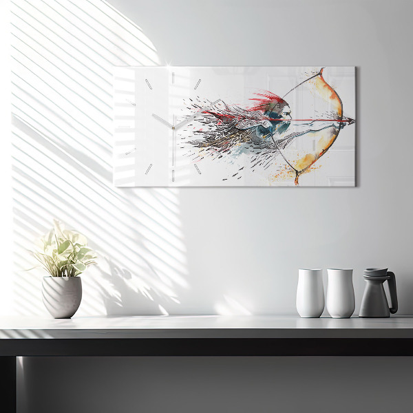 Zegar ścienny poziomy Wojownika podczas polowania