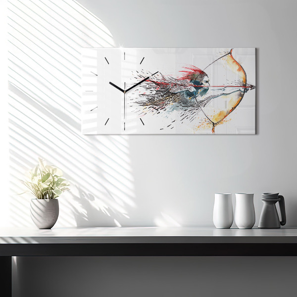 Zegar ścienny poziomy Wojownika podczas polowania