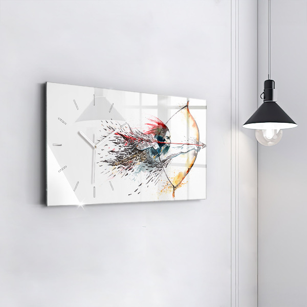 Zegar ścienny poziomy Wojownika podczas polowania