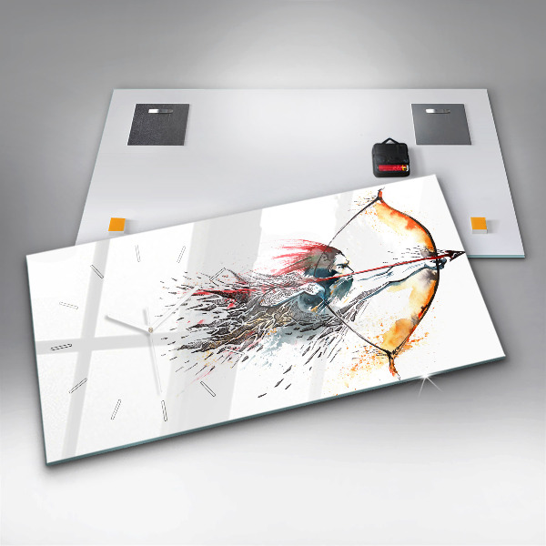 Zegar ścienny poziomy Wojownika podczas polowania