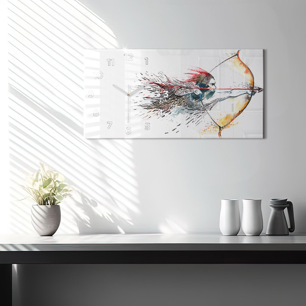 Zegar ścienny poziomy Wojownika podczas polowania