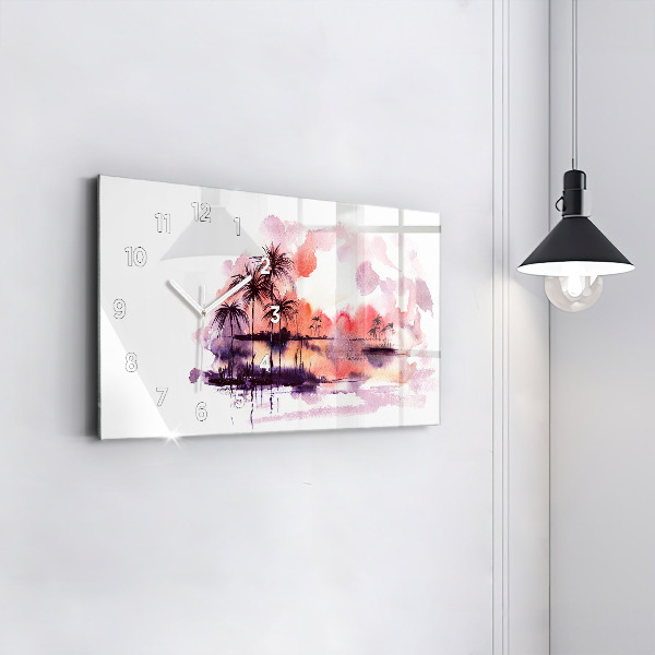 Zegar ścienny poziomy Tropikalny Krajobraz