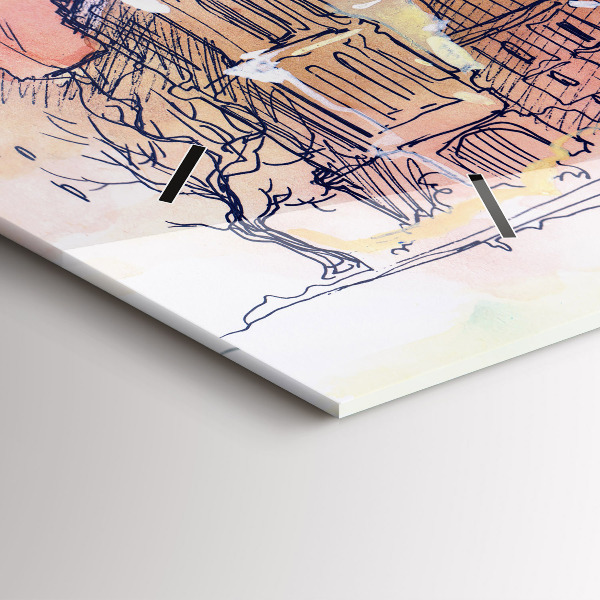 Zegar ścienny poziomy Malowany pejzaż Paryża