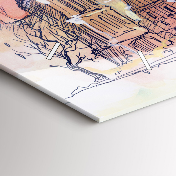 Zegar ścienny poziomy Malowany pejzaż Paryża