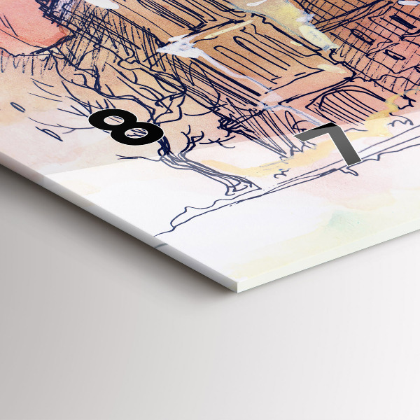 Zegar ścienny poziomy Malowany pejzaż Paryża