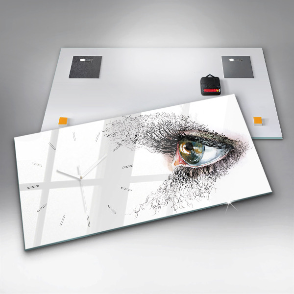 Zegar ścienny poziomy Rysunek ludzkiego oka