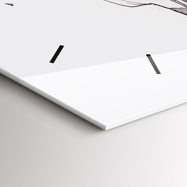 Zegar ścienny poziomy Rysunek miłosny pocałunek