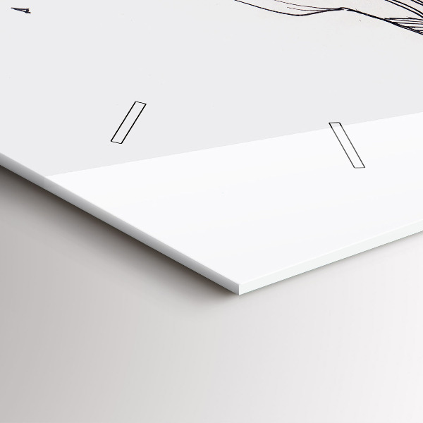 Zegar ścienny poziomy Rysunek miłosny pocałunek