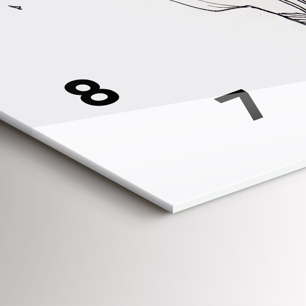 Zegar ścienny poziomy Rysunek miłosny pocałunek