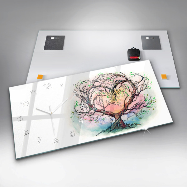Zegar ścienny poziomy Drzewo serce natury