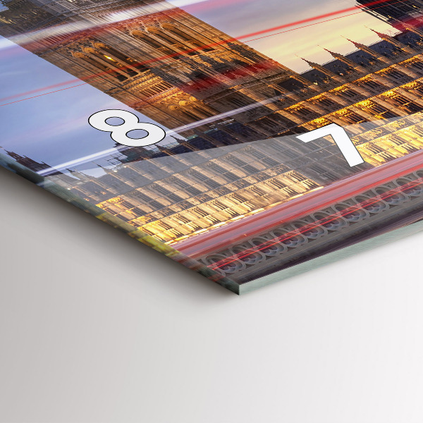 Zegar ścienny poziomy Czerwony londyński autobus