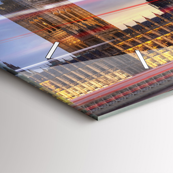 Zegar ścienny poziomy Czerwony londyński autobus