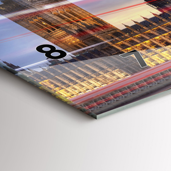 Zegar ścienny poziomy Czerwony londyński autobus