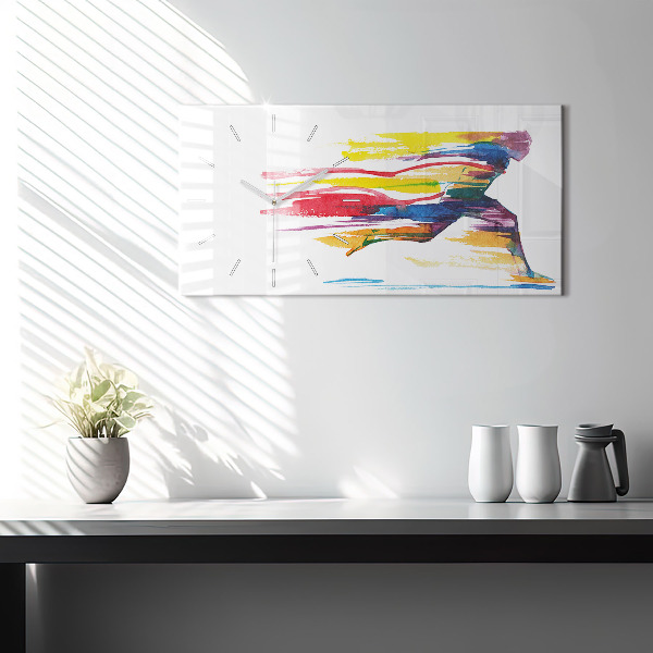 Zegar ścienny poziomy Ilustracja biegacza