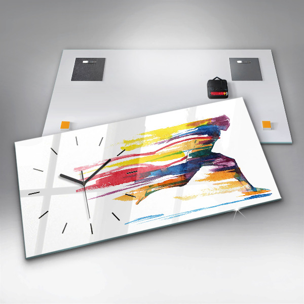 Zegar ścienny poziomy Ilustracja biegacza