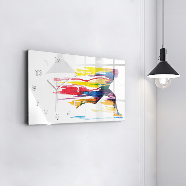 Zegar ścienny poziomy Ilustracja biegacza