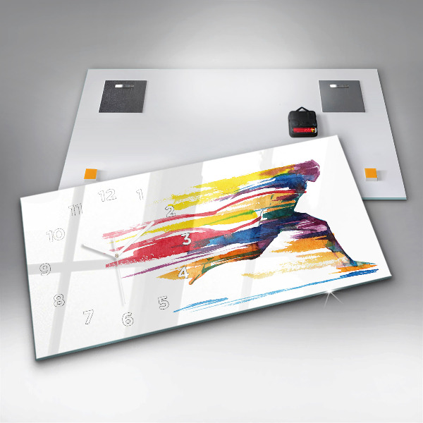 Zegar ścienny poziomy Ilustracja biegacza