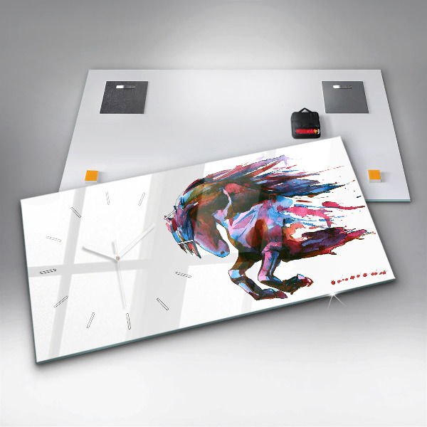 Zegar ścienny poziomy Koń w biegu