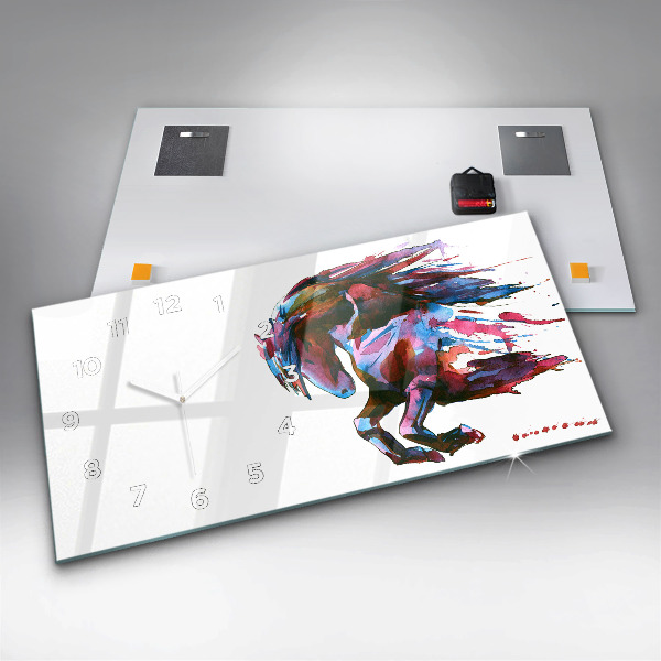 Zegar ścienny poziomy Koń w biegu