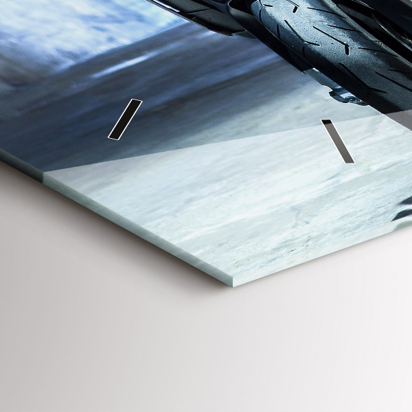 Zegar ścienny poziomy Motocykl w alejce