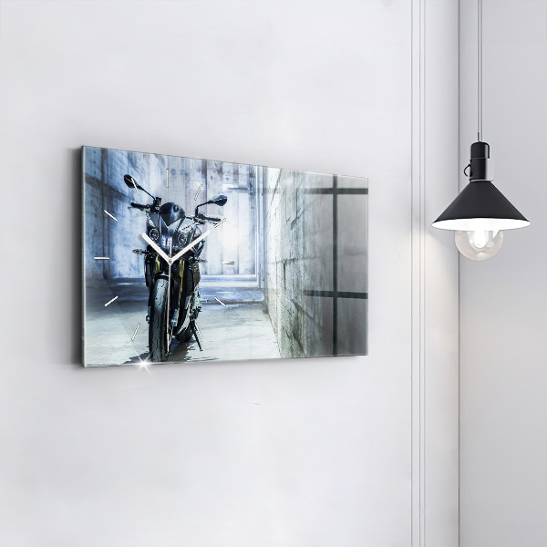 Zegar ścienny poziomy Motocykl w alejce
