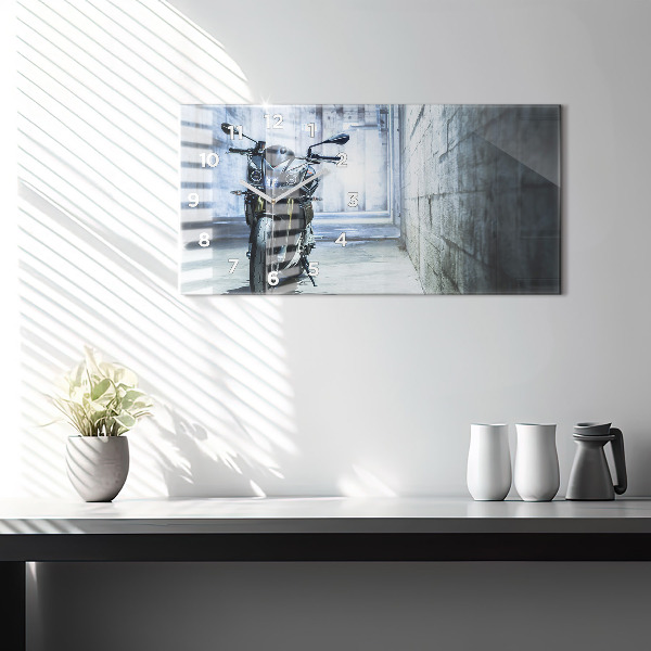 Zegar ścienny poziomy Motocykl w alejce