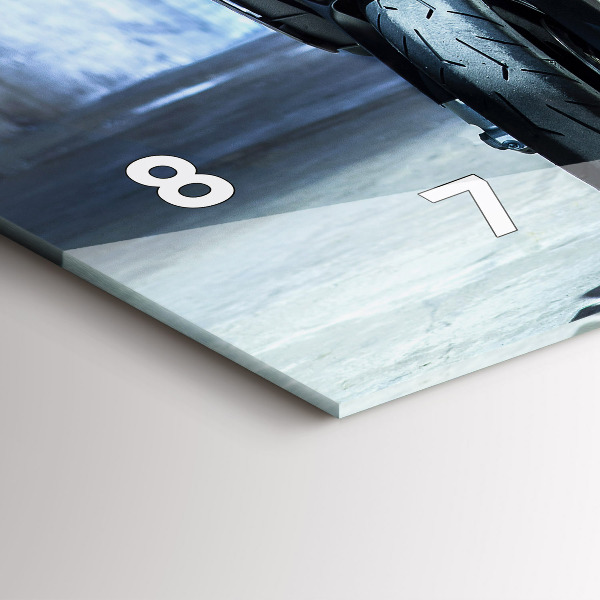 Zegar ścienny poziomy Motocykl w alejce