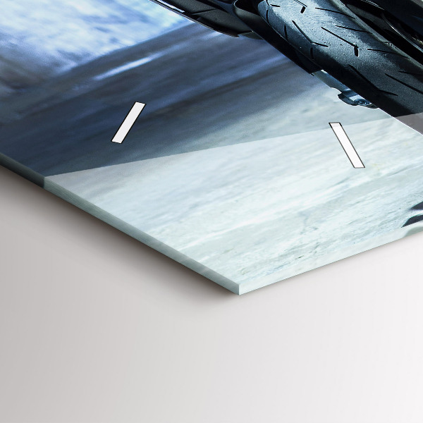 Zegar ścienny poziomy Motocykl w alejce